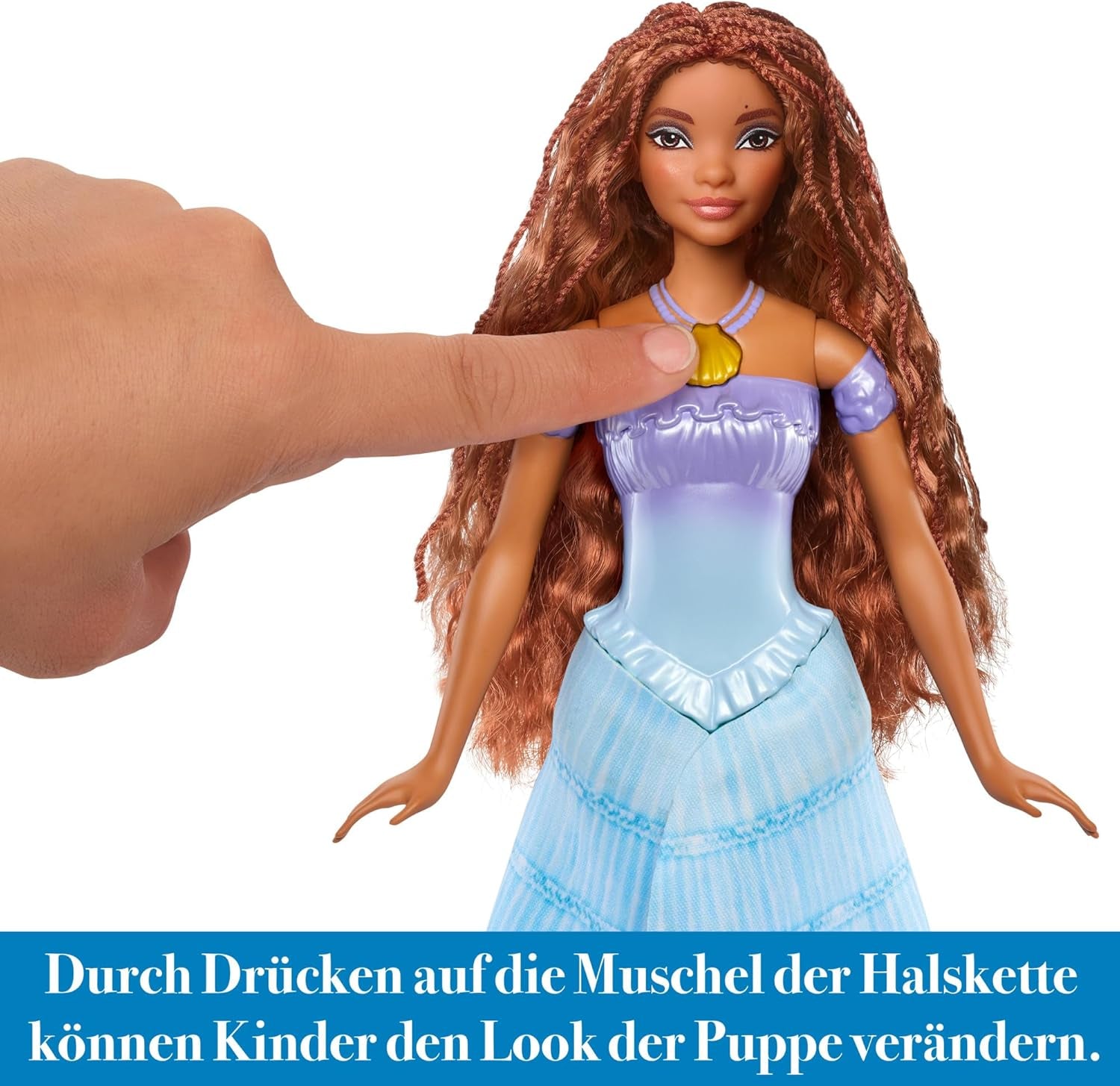 Mattel Disney Princess Ariel Doll, Inspirată de filmul Mica Sirenă, Transformare: Jucărie om-sirenă, Mobil, Cadouri Disney, Jucării de la 3 ani, HLX13 Papusi Naty Shop
