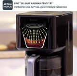 Espressor Tefal Smart'n Light cu temporizator, espressor cu filtru programabil 1,25 l, funcție de aromă pentru o aromă intensă, funcție de menținere la cald, anti-picurare și ușor de curățat, negru