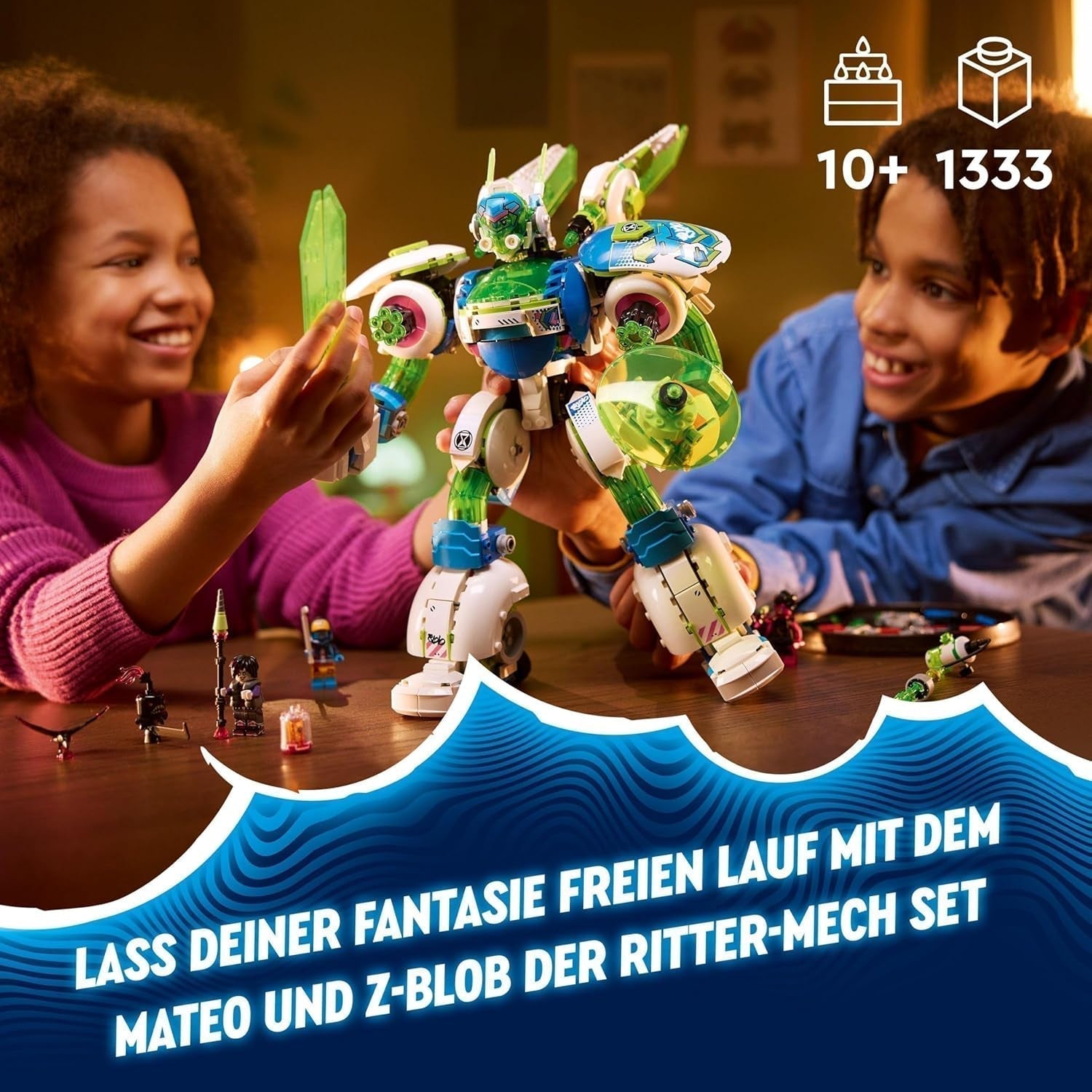 LEGO Dreamzzz 3-In-1 Mateo And Z-Blob The Knight Mech, set de joacă de reconstruit pentru băieți și fete de la 10 ani, cadou pentru copii, set fantezie, robot în 3 variante, jucărie de aventură 71485 Seturi de constructie Besuche den LEGO-Store