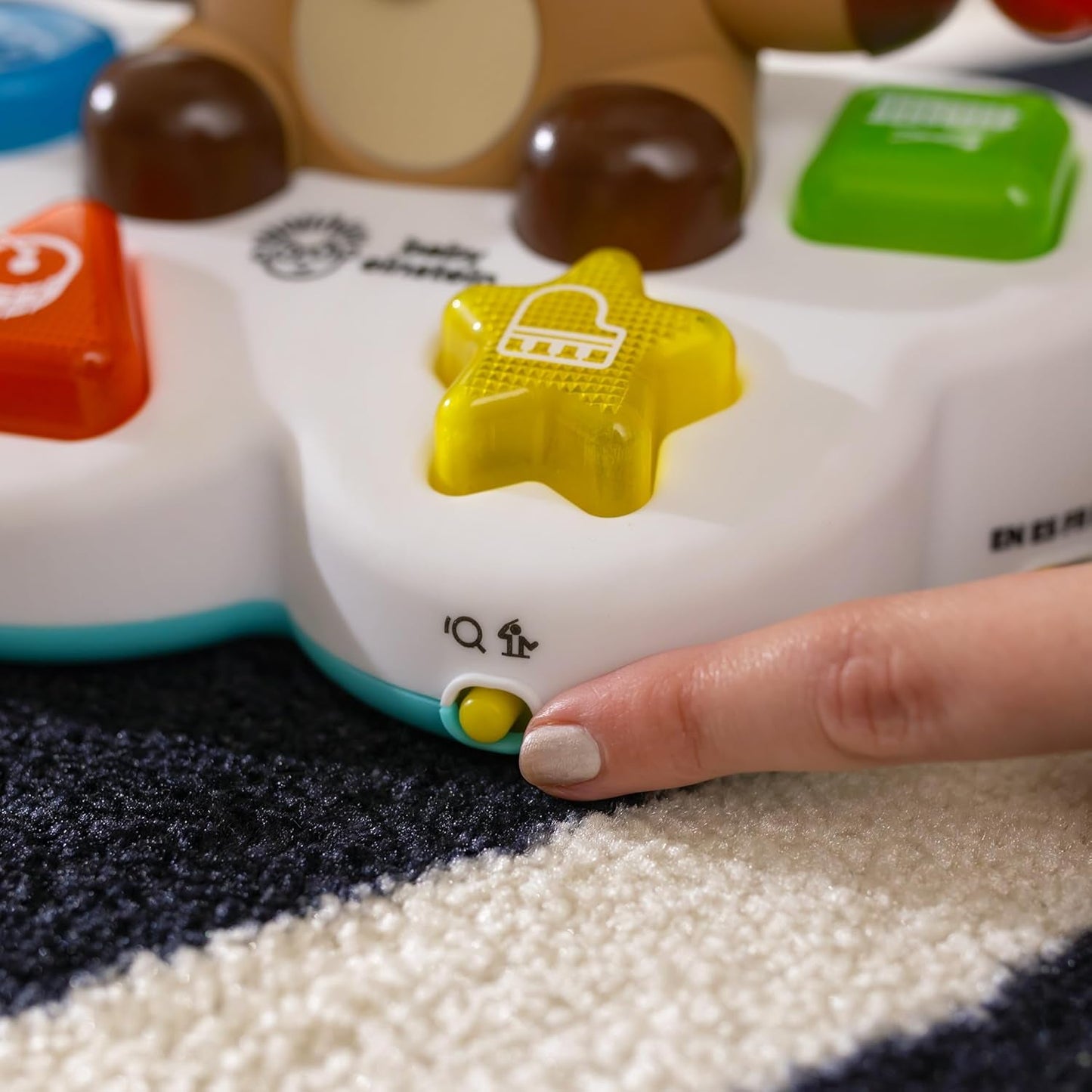Baby Einstein, Jucărie de învățare muzicală Drum & Learn Dean - Jucărie multisenzorială pentru copii, 2 moduri de joc, culori, forme și instrumente, 50+ sunete, de la 6 luni Jucarii Bebe Naty Shop
