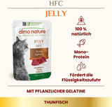 Hrană umedă pentru pisici Almo Nature HFC Jelly - cu ton, pachet de 24 (24 x 55 g)