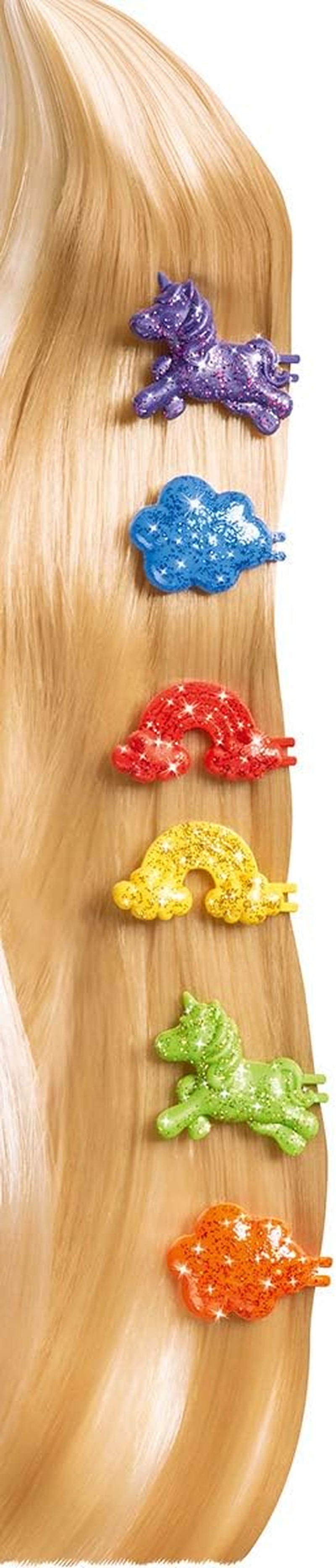 Păpușă Simba Steffi Love cu păr XXL / Rochie cu paiete cu efect de curcubeu și păr super lung / Include agrafe și pieptene / 29 cm / Pentru copii cu vârsta de 3 ani și peste
