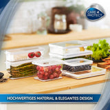 CARE + PROTECT Recipient inteligent pentru alimente, perfect stivuibil, organizator pentru frigider, protejează alimentele de umiditate, păstrează alimentele proaspete mai mult timp, 2,15 l Cutii depozitare alimente Naty Shop
