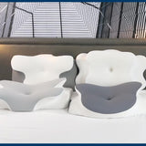 Pernă pentru gât Pernă ortopedică pentru cap Pernă din spumă de memorie Pernă pentru impact lateral - Design ergonomic Cu formă goală Pentru impact lateral, dorsal și abdominal Gri deschis Perne ortopedice cervicale Naty Shop