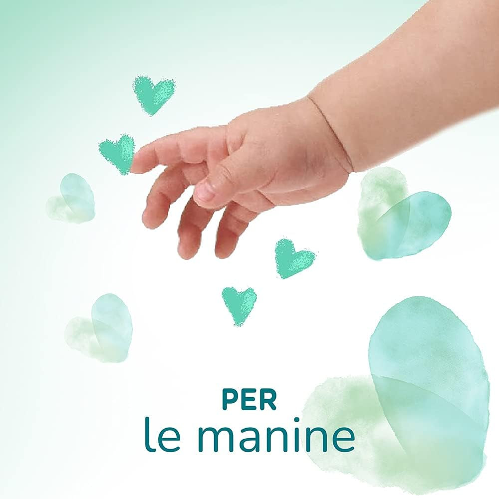Șervețele umede Pampers Acqua Pura pentru bebeluși, 468 de unități (3 pachete) – 99% apă, 100% bumbac, 0% plastic, alcool și parabeni – șervețele demachiante ideale pentru pielea sensibilă, umede, fără ingrediente adăugate