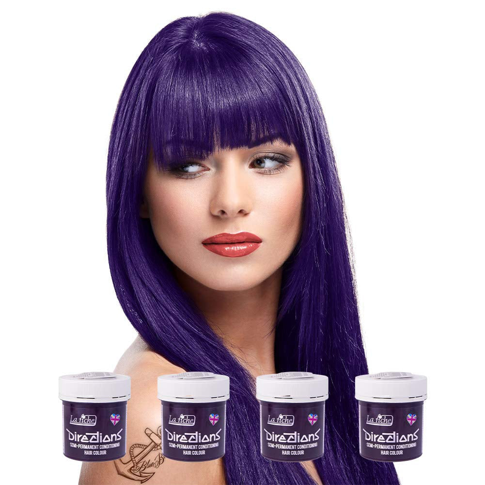 Culoare de păr semipermanentă Directions 88ml - Fluorescent Orange Vopsea pentru par Naty Shop Negru 88 Ml (pachet de 4)