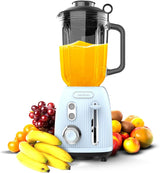 Cecotec Standmixer Retro Power Black Titanium Retroblue, 1200 W Maximale Leistung, 1,5 L Glasbehälter, Einstellbare Geschwindigkeit, 4 Klingen Mit Schwarzem Titanbeschichtung, 100% Kupfermotor. Bucatarie Naty Shop