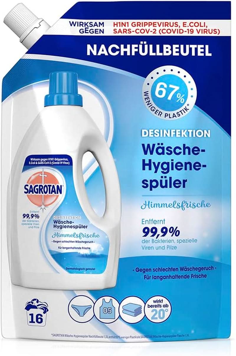 Sagrotan Detergent pentru igiena rufelor Sky Fresh Refill - efect dezinfectant, pentru rufe curate și proaspete din punct de vedere igienic Detergenti Rufe Naty Shop