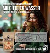 Nananatura'S MASALA CHAI TEE 100G | Perfect pentru ceai chai, chai latte cu lapte sau chai rece | 100% natural | Ceai negru delicios cu condimente indiene aromate | Încălzitor și energizant