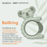 Periuță de dinți pentru copii - Dr.BEST Baby Starter Set: Inel de dentiție și periuță de dinți de antrenament pentru bebeluși cu vârsta cuprinsă între 3 și 12 luni, dezvoltată cu experți stomatologi pediatrici, 1 bucată