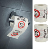 Set de 4 hârtii igienice "La mulți ani 40" │40th birthday 24 metri 2-țesături 180Gr/Qm │ Hârtie igienică motiv hârtie igienică (4 X hârtie igienică 40)