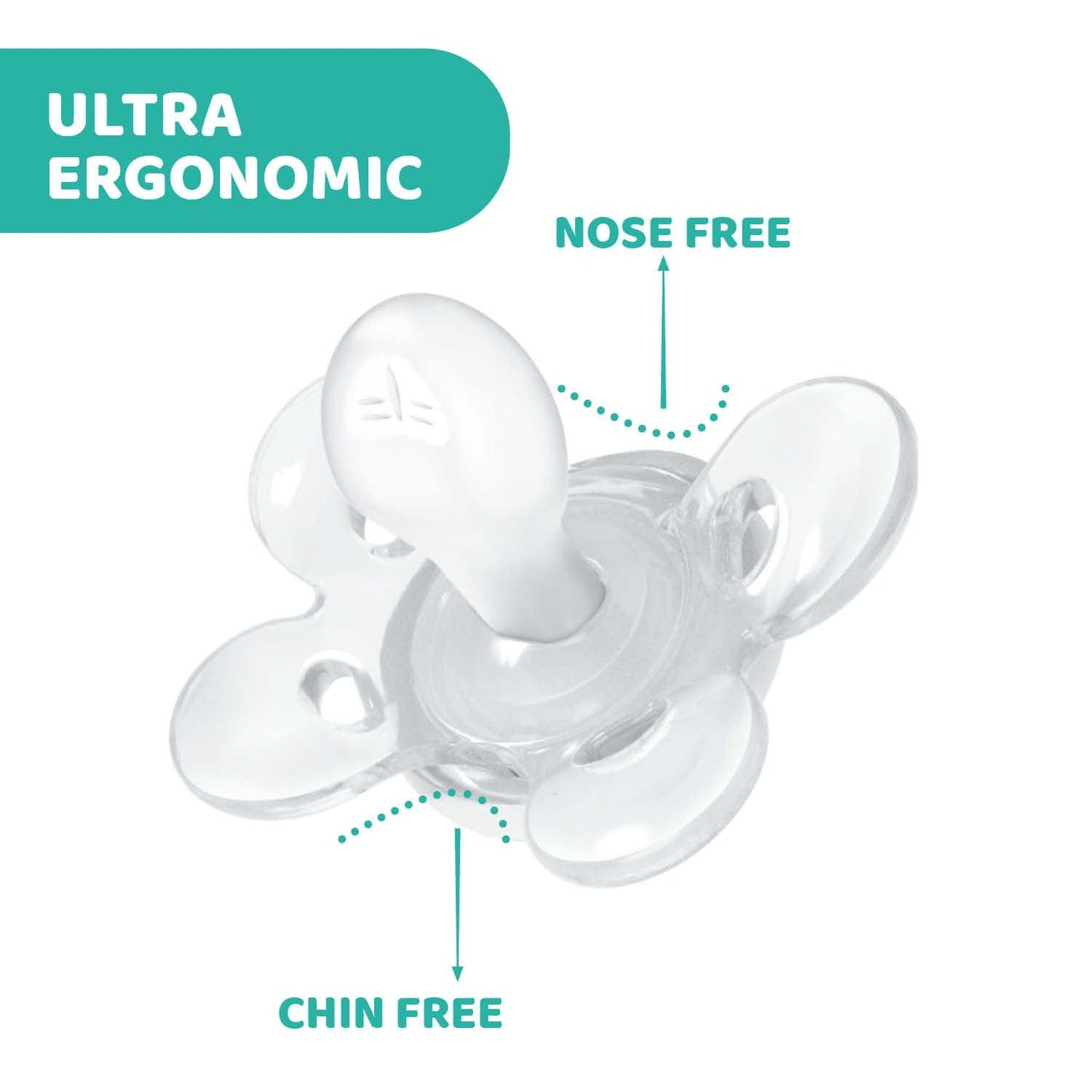 Chicco PhysioForma Comfort Suzetă 16-36 Luni, Suzetă pentru bebeluși cu tetină din silicon, 1 bucată, Susține respirația fiziologică și dezvoltarea orală corectă, Albastră