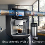Espressor automat Siemens EQ700 classic TP715D01, control prin aplicație, preparare la rece, afișaj tactil intuitiv, până la 10 creații individuale de cafea ca favorite, curățare automată cu abur, 1500 W, gri-argintiu