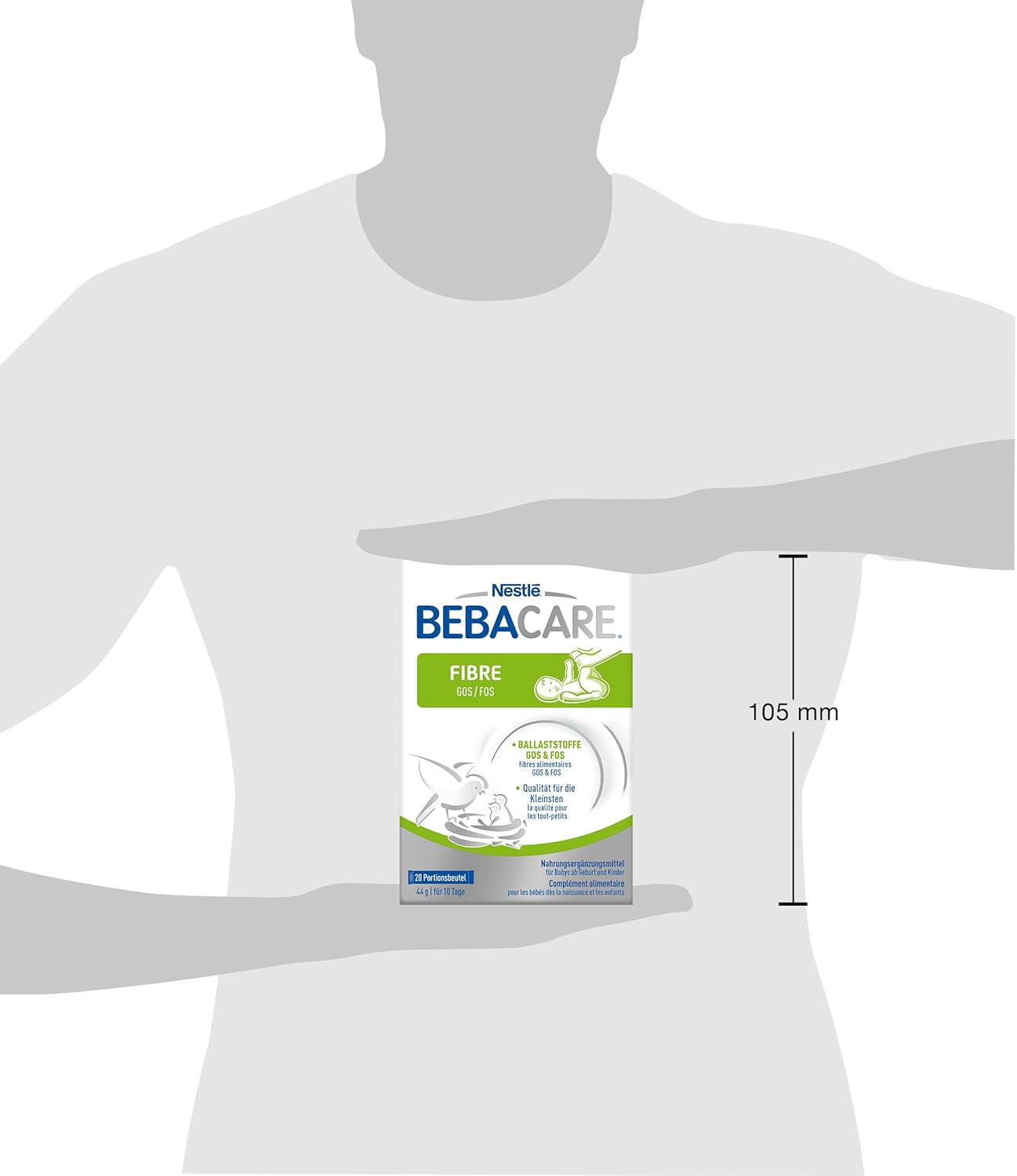 BEBACARE FIBRE supliment alimentar fără gluten pentru o digestie blândă, supliment alimentar pentru bebeluși de la naștere și copii mici, 1x (20 x 2,2g)