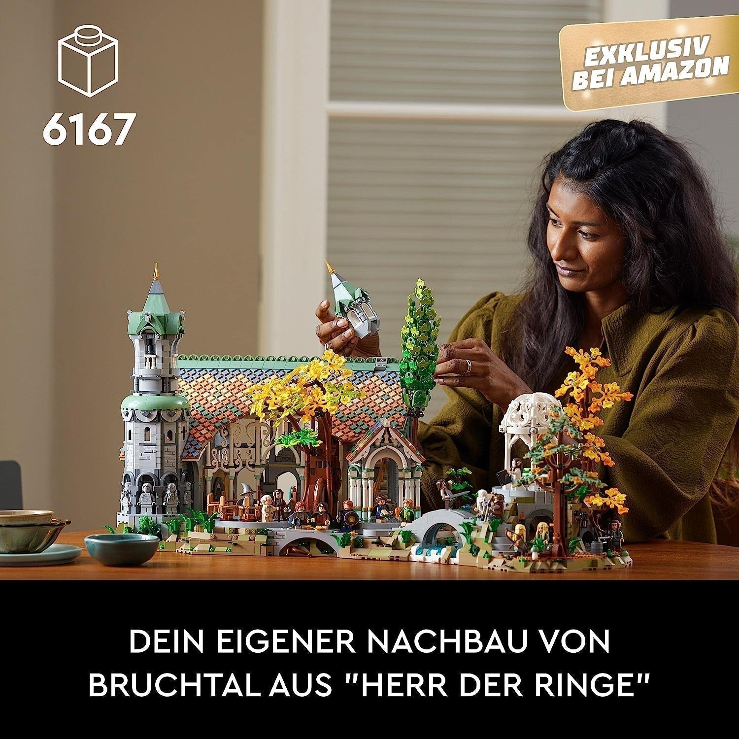 LEGO Icons The Lord Of The Rings: Rivendell - Set de colectare și afișare pentru adulți cu 15 minifigurine unice, inclusiv Gandalf, Legolas, Aragorn și Frodo, exclusiv pe Amazon - 10316 Seturi de constructie Besuche den LEGO-Store