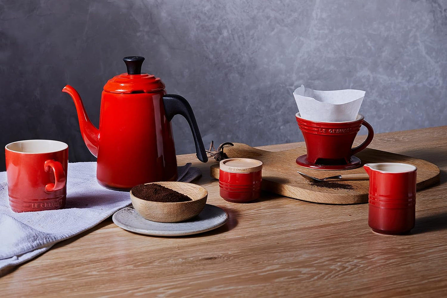 Cană de lapte din gresie Le Creuset, 150 ml, roșu cireș, 91051700060099