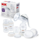 Set pompa de san manuala NUK, Pernă moale din silicon, 2 biberoane perfect combinate, 150 ml Accesorii Hrana si Alaptare Bebe Naty Shop Handmilchpumpe Set