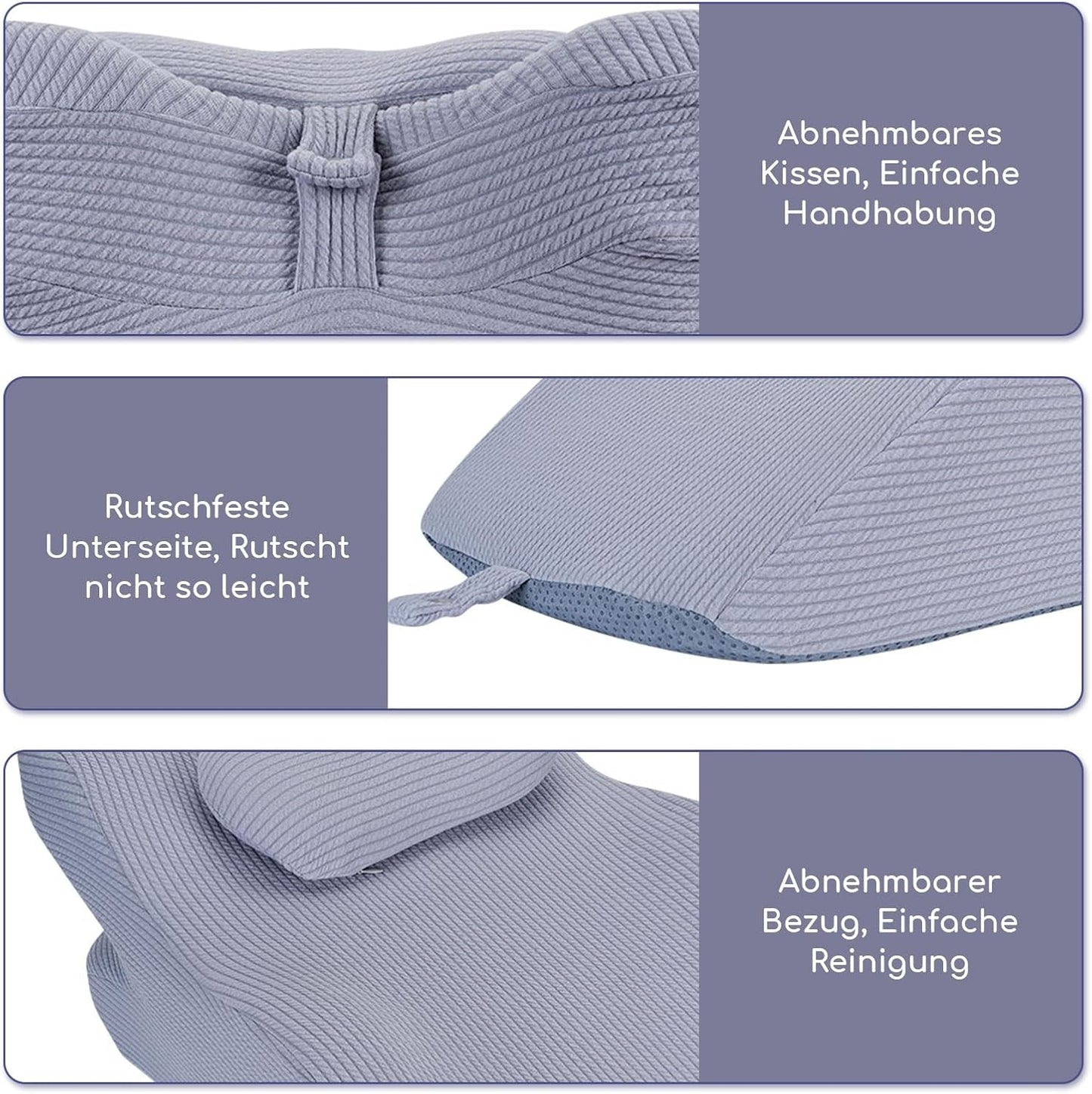 Pernă de citit pentru pat și canapea, pernă cu pană, pernă de pat din spumă cu memorie, pernă pentru dormit pe o parte, pernă ergonomică pentru susținerea spatelui, pentru citit și vizionat la televizor