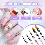 Sularpek 6 Stück Nagel Pinsel, Nail Art Pinsel, Pinsel Nageldesign, Nagel Pinsel Set, Nail Art Dotting Tools Mit 1 Sponge Brush Applikator, Nageldesign Zubehör Für DIY Nail Art Design