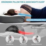 Pernă ortopedică Elviros din spumă cu memorie, pernă pentru dureri de gât, pernă de dormit, pernă ergonomică pentru gât, pernă de susținere a gâtului, pernă anti sforăit pentru cei care dorm pe o parte, cei care dorm pe stomac, alb Perne ortopedice cervicale Naty Shop