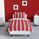 Manchester United FC Official Single Duvet, Reversible, Red & White, Coverless, Football Quilt, Pillowcase, Lavabil, Perfect pentru călătorii, Overnight Stays, 10.5 Tog Plapumi si pilote Naty Shop