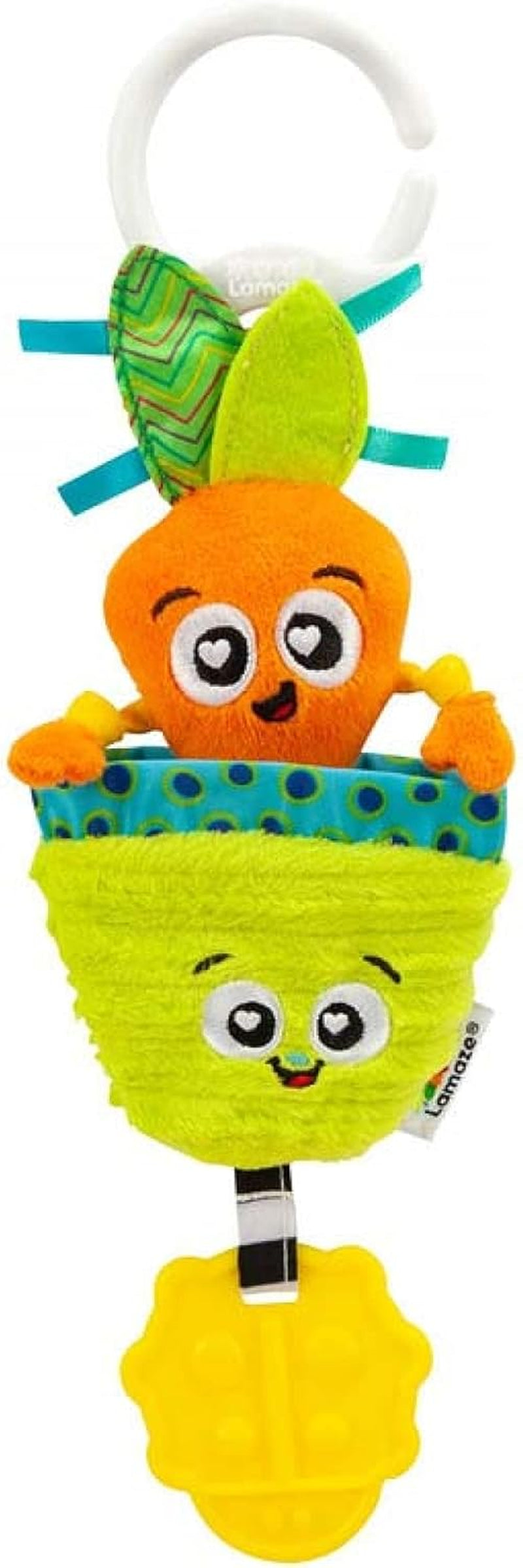 LAMAZE Bea the Banana, Clip pe cărucior și cărucior Jucărie pentru nou-născut, jucărie senzorială pentru bebeluși cu culori și sunete, jucărie de dezvoltare pentru băieți și fete cu vârsta cuprinsă între 0 și 24 de luni, galben Jucarii Bebe Naty Shop Klara morcovul