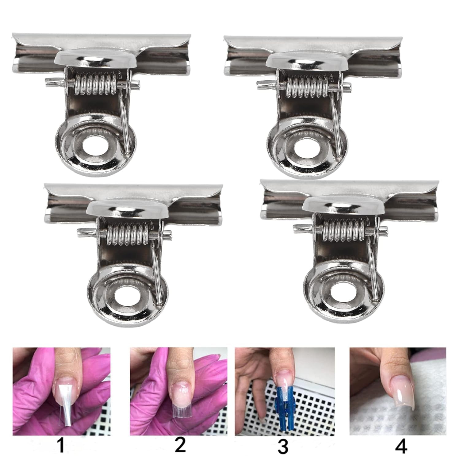 10 buc cleme de unghii clip metalic extensie unghii clip Nail Art instrument din fibră de sticlă fixator accesorii Nail Art echipamente durabile practice acasă DIY salon