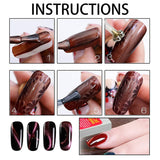 Nail Art Werkzeug Magnetstift, 10 Stück Nagel Magnet Stick Tool Set, Nagel Magnet Stift Und Starker Magnet Stock Punktierungsstifte Für DIY 3D Magnetisches Katzenauge UV Gel Polnisch Nagel Kunst