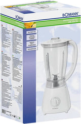 Bomann 378 CB Universalmixer Zum Pürieren, Schlagen, Zerkleinern, Shaken Und Mixen, Ice Crush-Funktion, Kraftvoller 500 Watt-Motor, Abnehmbarer Mixbehälter Mit 1.5 Liter, Edelstahlmesser, Weiß, UM 378 CB Bucatarie Naty Shop