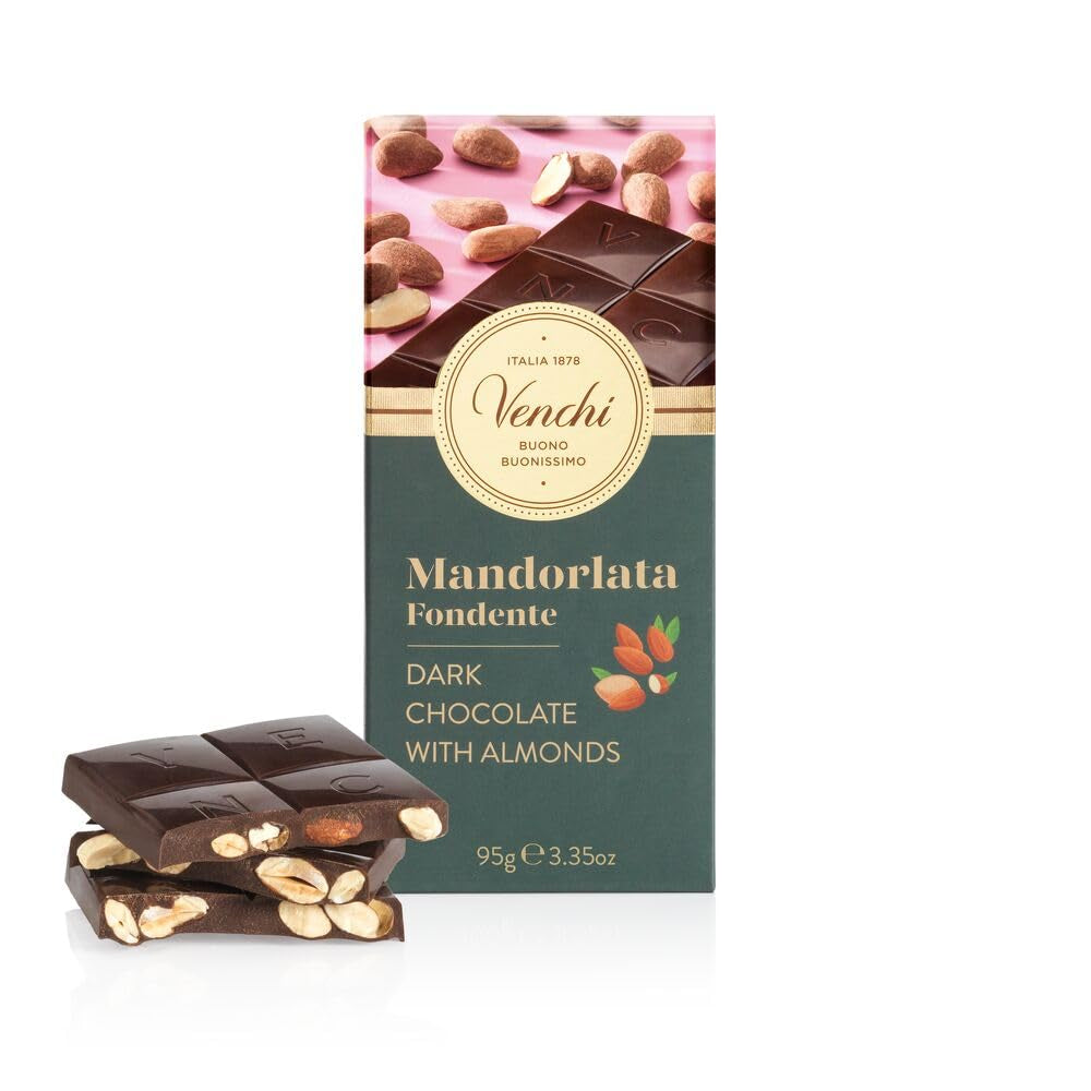 Venchi - Baton cu alune de pădure sărate, cu alune de pădure sărate, migdale și fistic, 95 g, cu „alune de pădure Piemont”, Fără gluten, Fără coloranți artificiali și fără conservanți