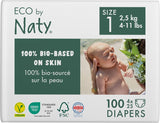 Scutece ecologice Eco by Naty Baby Eco Diapers - scutece organice premium, ecologice, fabricate din materiale pe bază de plante, ideale pentru pielea sensibilă a bebelușilor (mărimea 5 - 80 de bucăți)