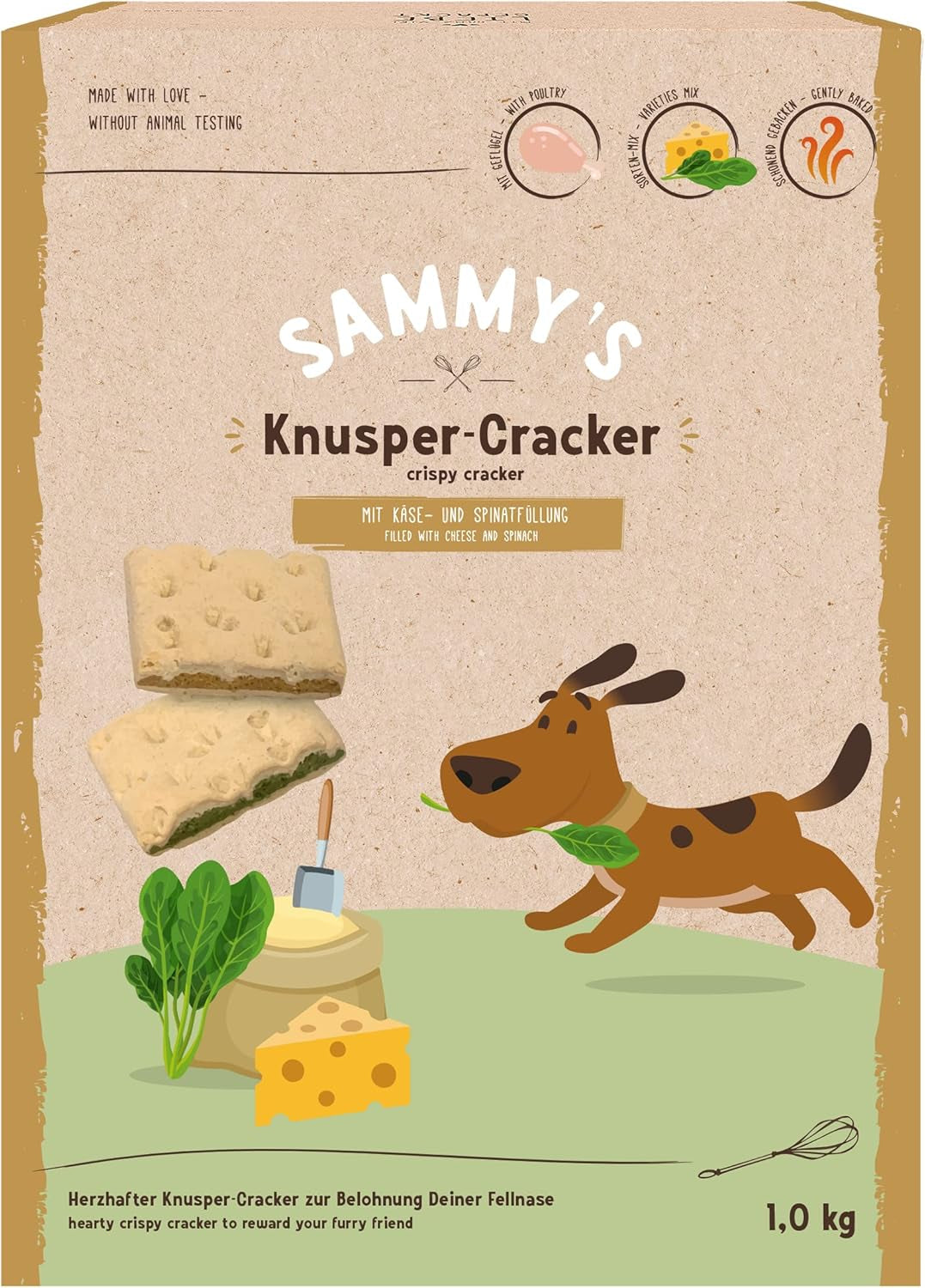 Monede de muesli Sammy's | Gustări crocante coapte pentru câini | Monede de muesli din 5 cereale pentru prietenul tău blănos de talie mare (peste 30 kg) | 1 kg