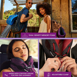 Pernă pentru gât Cabeau pentru călătorii cu zboruri lungi - Evolution Cool - Spumă de memorie de susținere cu deschideri de ventilație - Compact cu geantă de transport (Violet) Perne calatorie Naty Shop