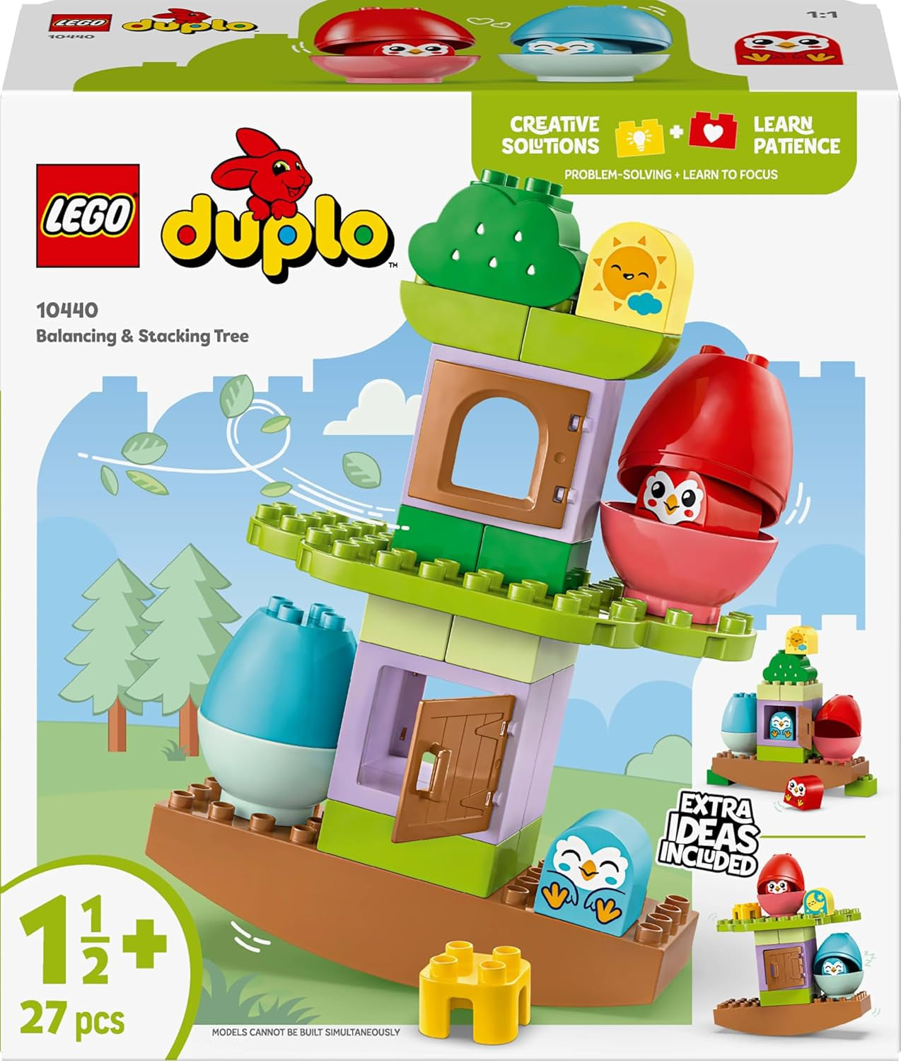 Copac LEGO DUPLO pentru echilibrare și stivuire, jucărie pentru dezvoltare, set de construcție pentru copii începând cu 18 luni, jucărie creativă pentru copii, jucărie educativă cu 2 păsări de jucărie 10440 Seturi de constructie Besuche den LEGO-Store