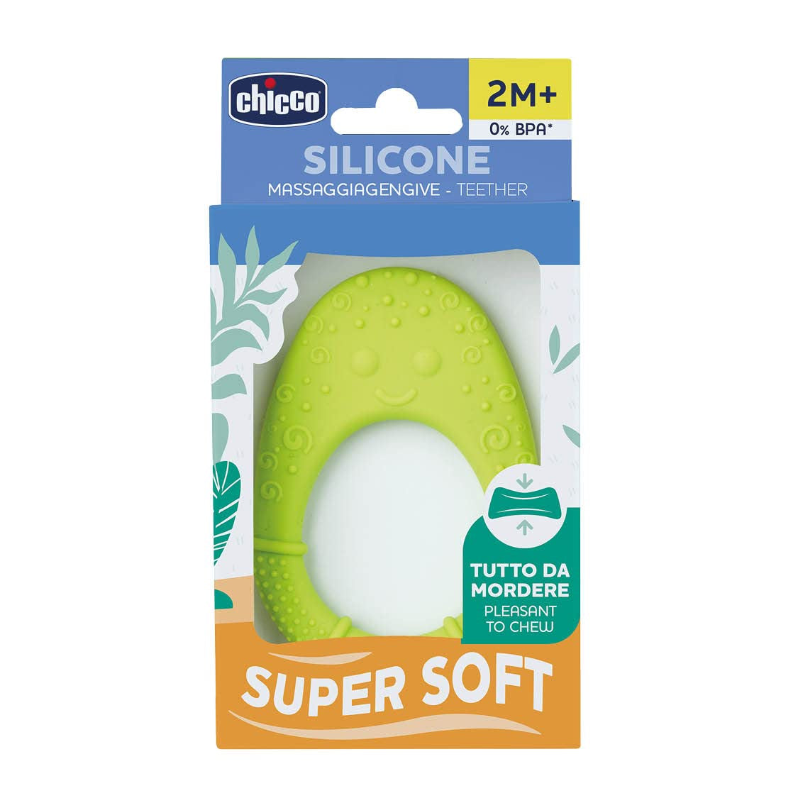 CHICCO - Inel de dentiție moale 2 luni + Verde