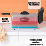Tristar friteuză cu ulei FR-6935, 2000 wați, 3 litri, termostat, zonă rece, 3-4 persoane, metalic Electrocasnice Naty Shop