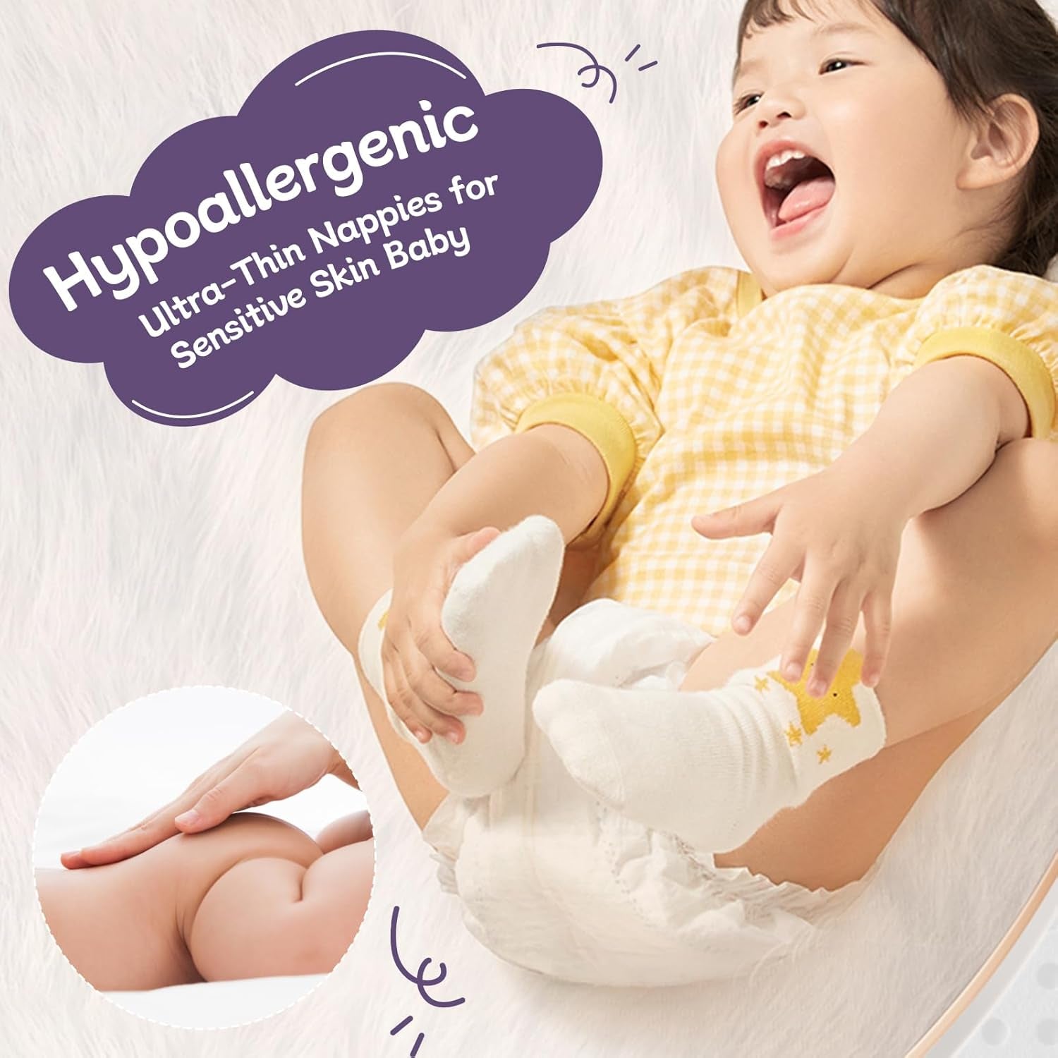 Scutece pentru nou-născuți, ecologice, mărimea 1 (3-5 kg), ultra subțiri, moi și hipoalergenice pentru piele sensibilă, protecție 3D împotriva scurgerilor, uzură premium de zi și de noapte, indicator de umezeală, 180 bucăți