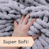 Chunky pătură tricotate, arunca, 100% mână tricotate cu jumbo chenille fire (127 X 152.4 Cm, gri liliac) Paturi si Cuverturi Adyrescia