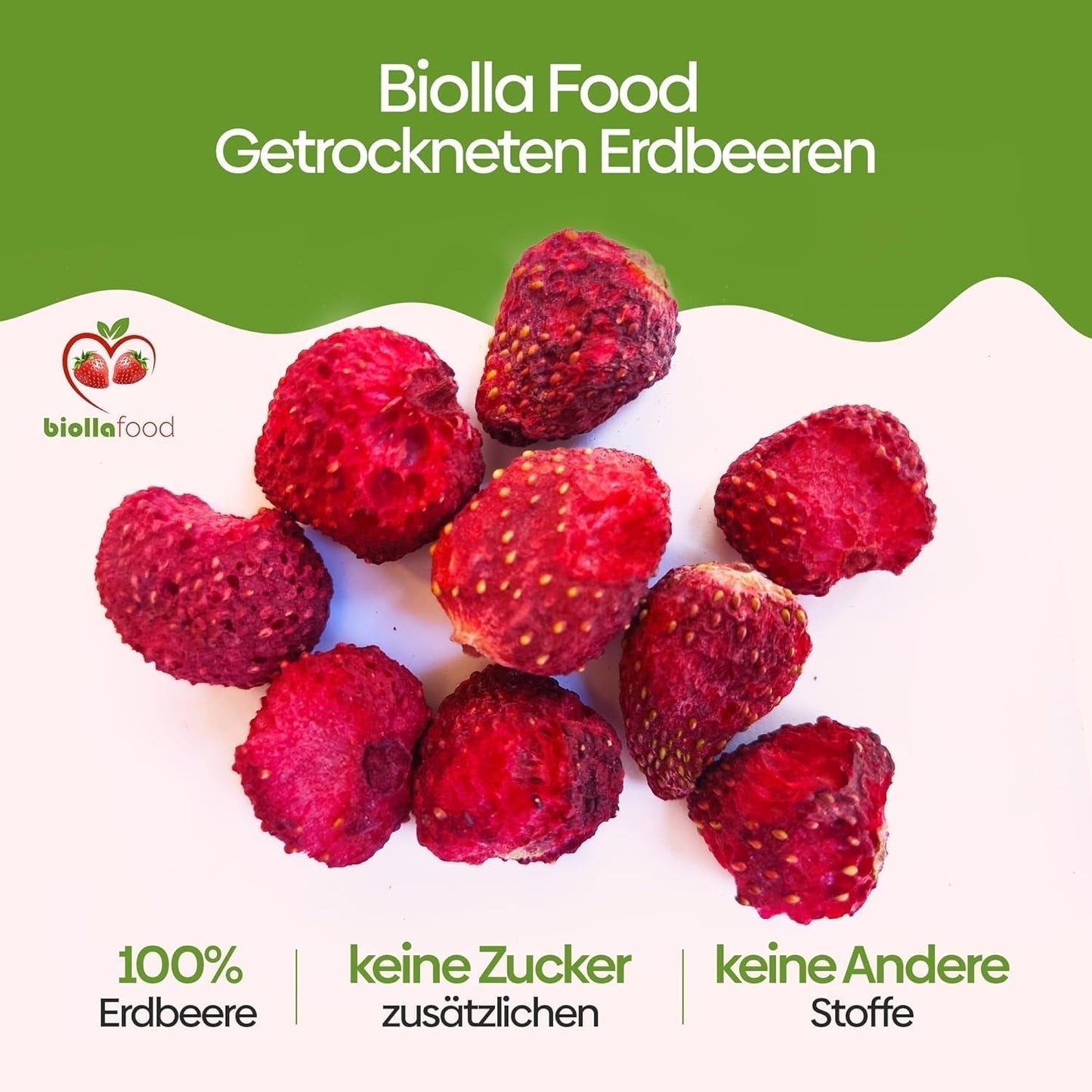 biolla food căpșuni întregi uscate, 0,5 kg, 100% naturale. Gustări sănătoase pentru copii. Ideale pentru smoothie-uri, muesli cu ovăz, ceai și terci. Durată lungă de valabilitate. VEGAN, FĂRĂ GLUTEN, ALIMENTE CRUDE Produse deshidratate Naty Shop