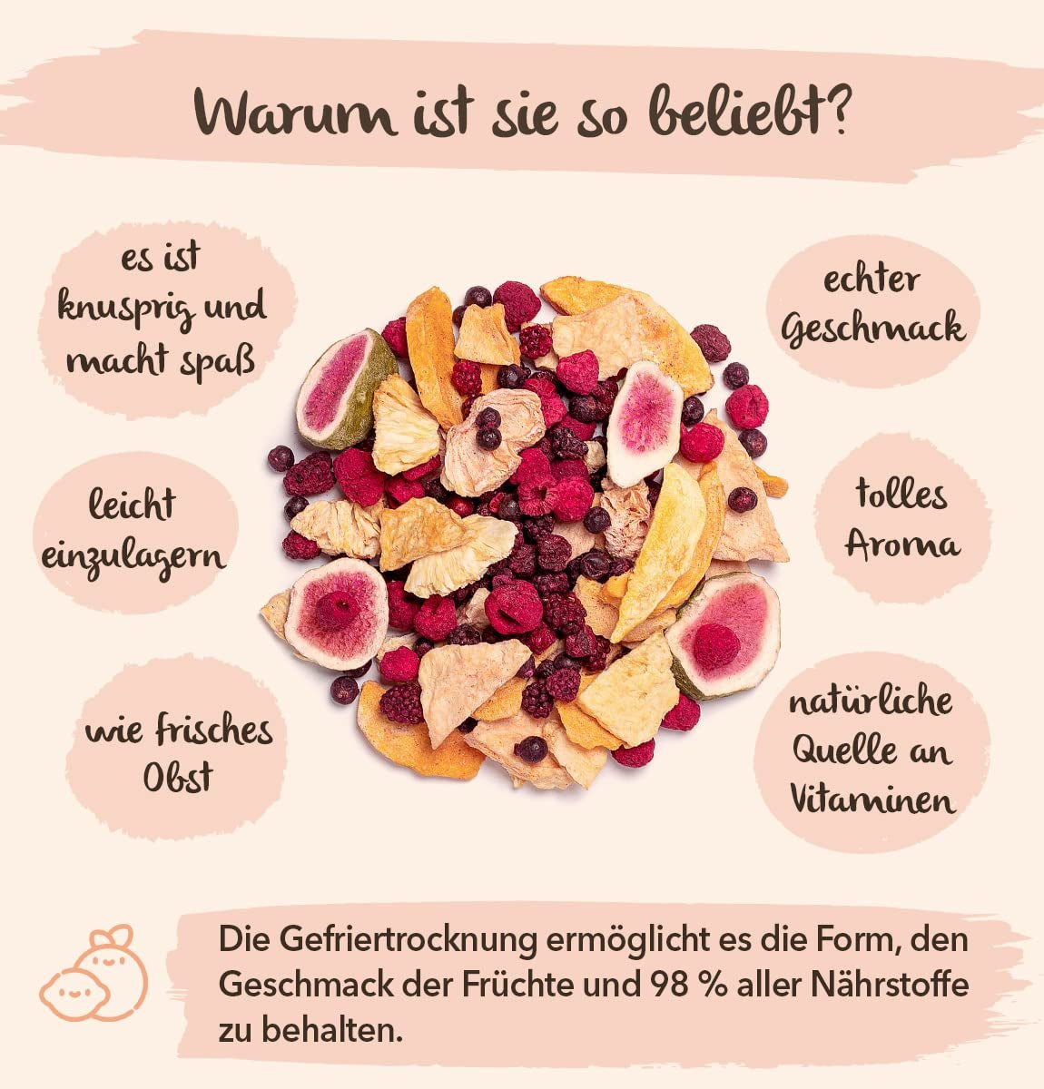 BRIX căpșuni liofilizate | Căpșuni naturale 75 g | Great Taste Award pentru fructe uscate, liofilizate | Fără OMG, fără gluten, vegan, vitamine reținute Produse deshidratate Naty Shop