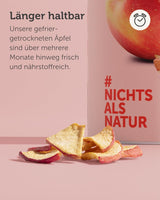 BUAH® Mere organice liofilizate | Mere organice liofilizate fără zahăr adăugat | 100% fructe liofilizate (vegan fără gluten fără lactoză) | Gustare ideală (110g) Produse deshidratate Naty Shop