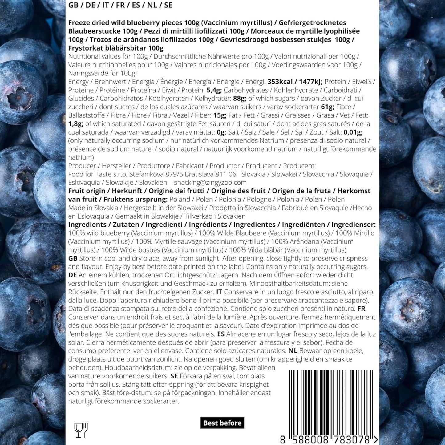 Bucăți de afine uscate | 100% Vaccinium Myrtillus Afine sălbatice Liofilizate | Pulbere de afine sălbatice Pulbere de fructe de afine Liofilizate Liofilizate Afine uscate Produse deshidratate Naty Shop
