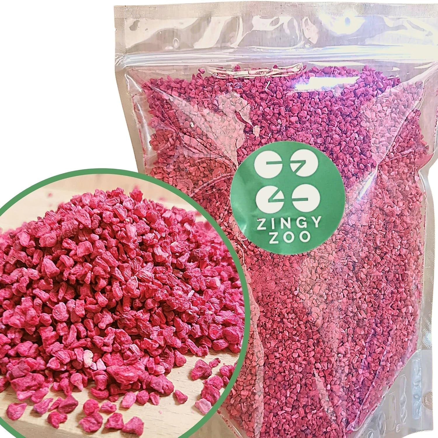 Bucăți de zmeură liofilizate | Fructe liofilizate liofilizate | Zmeură liofilizată fără gluten | Zmeură liofilizată | ZingyZoo (100g) Produse deshidratate Naty Shop 300G