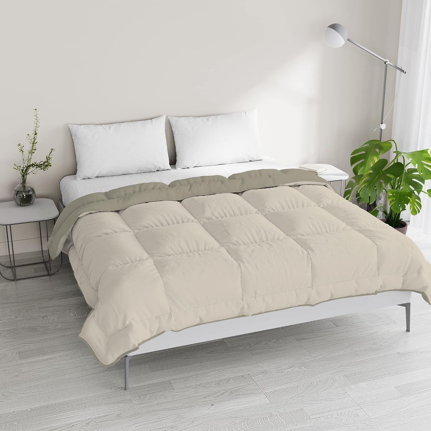 Lenjerie de pat italiană, plapumă de iarnă, taupe/crem, 250X200Cm Plapumi si pilote Naty Shop