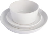 Set de veselă Sofia Coupe, serviciu pentru 4 persoane (12 piese), alb cu pete