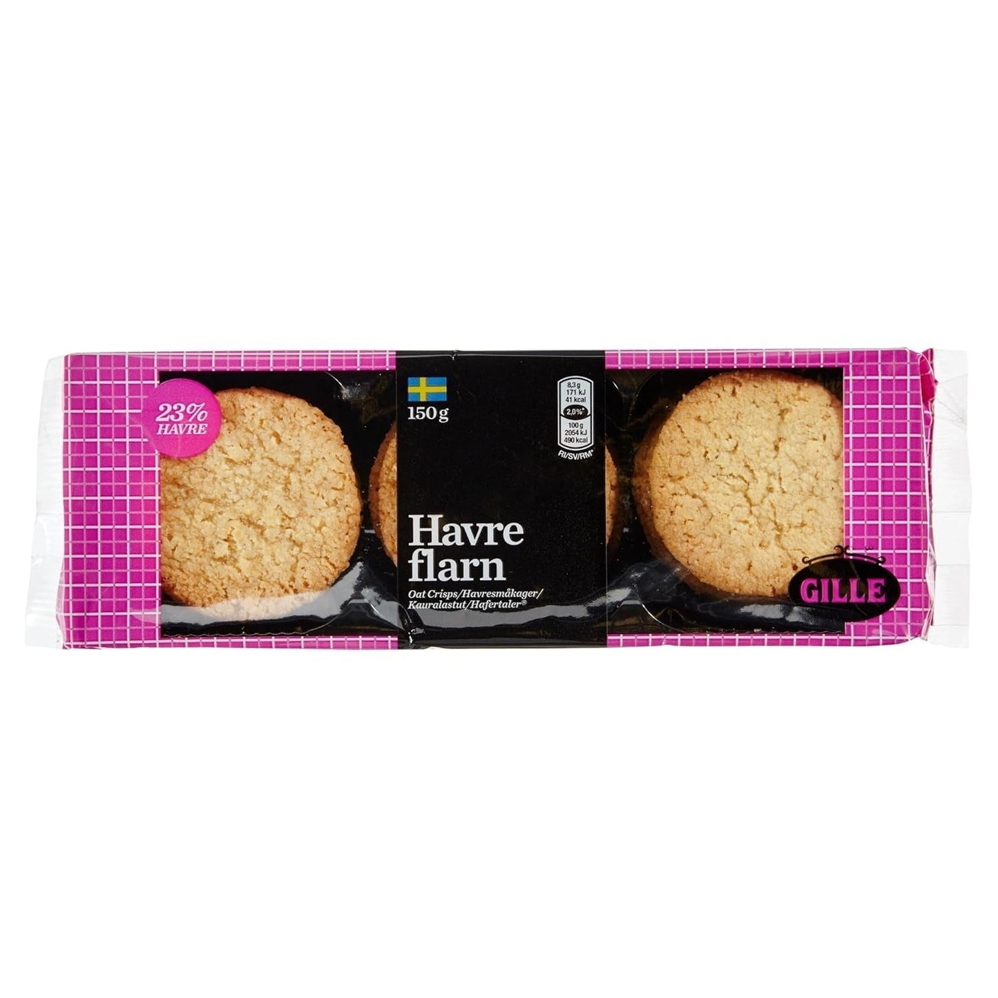 Biscuiți suedezi cu ovăz Gille, 150 g (1 pachet)