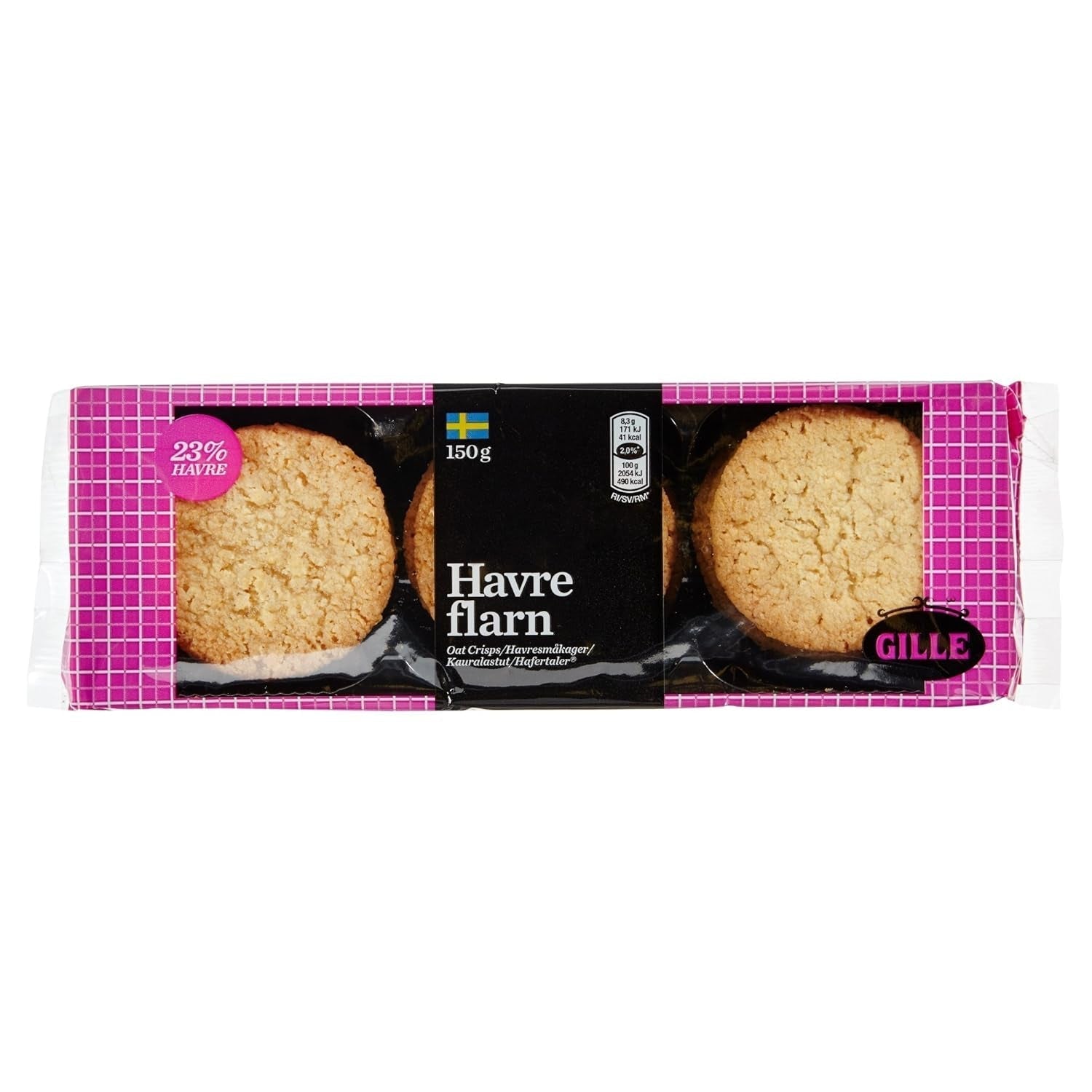 Biscuiți suedezi cu ovăz Gille, 150 g (1 pachet)