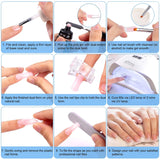 Set de 120 de forme pentru unghii, extensii de unghii, forme cu gel pentru unghii, set de forme pentru unghii cu perie cu două capete și pilă pentru unghii cu cleme, pentru unghii cu gel