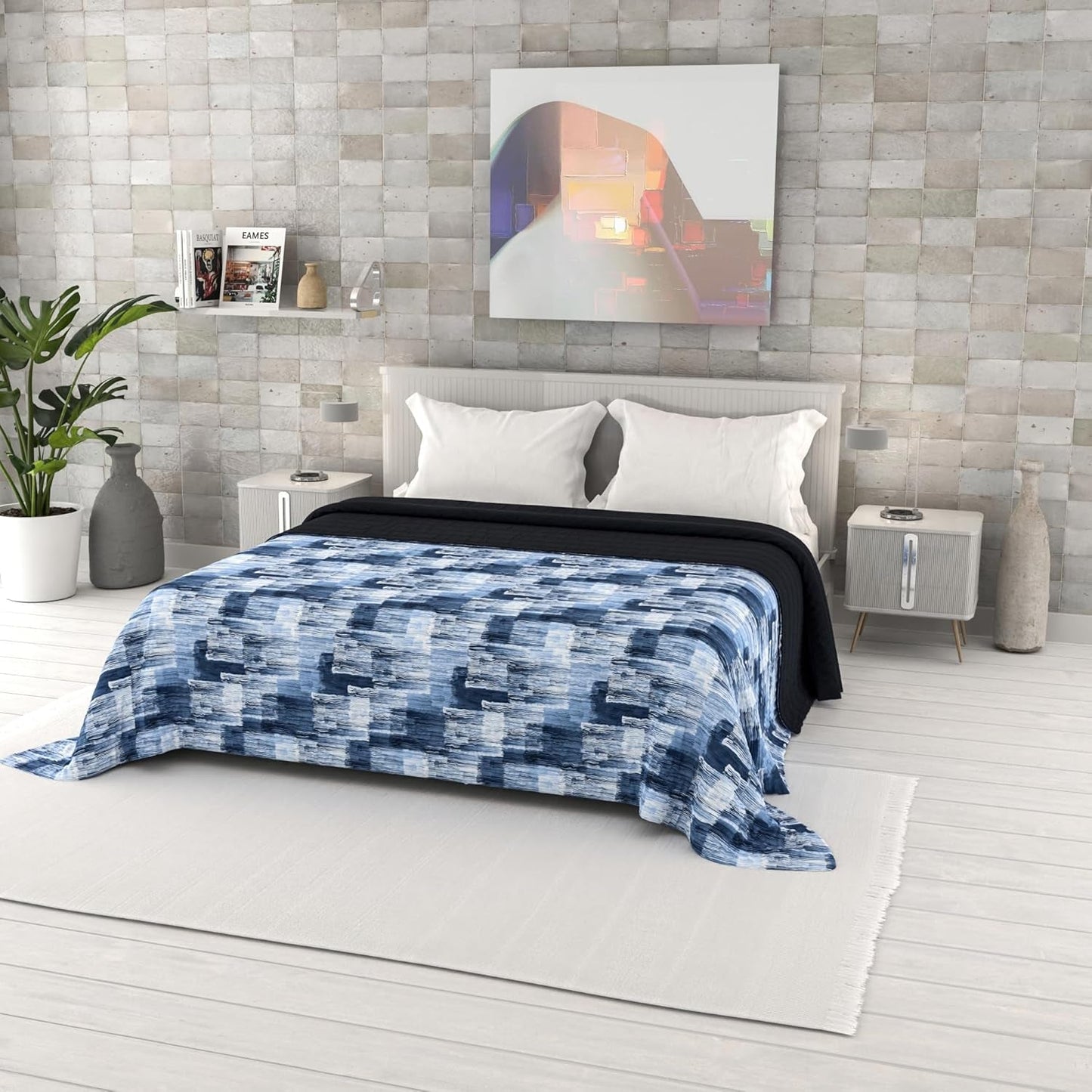 Cuvertură de vară imprimată Fantasy, umplutură din poliester, Petali, 260X270Cm Plapumi si pilote Naty Shop Vopsea 260X270Cm