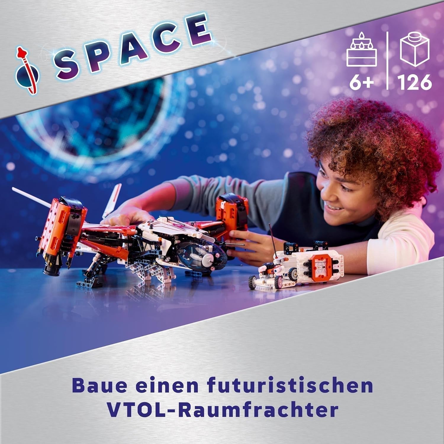 LEGO Technic Vtol transportor spațial LT81, set de construcție spațială, jucărie spațială, navă spațială, set de joacă cu mini-rover, cadou pentru băieți și fete cu vârsta peste 10 ani 42181 Seturi de constructie Besuche den LEGO-Store